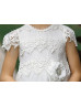 Cap Sleeves Ivory Lace Tulle Keyhole Back Flower Girl Dress Cap Sleeves Ivory Lace Tulle Keyhole Back Flower Girl Dress